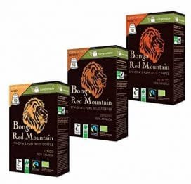 Bio Bonga Red Mountain kompostierbare Kaffeekapseln Probierset 3 Sorten: Espresso, Lungo und Ristresso (insgesamt 30 Kapseln) für dein nachhaltigen Nespresso Kaffeegenuss