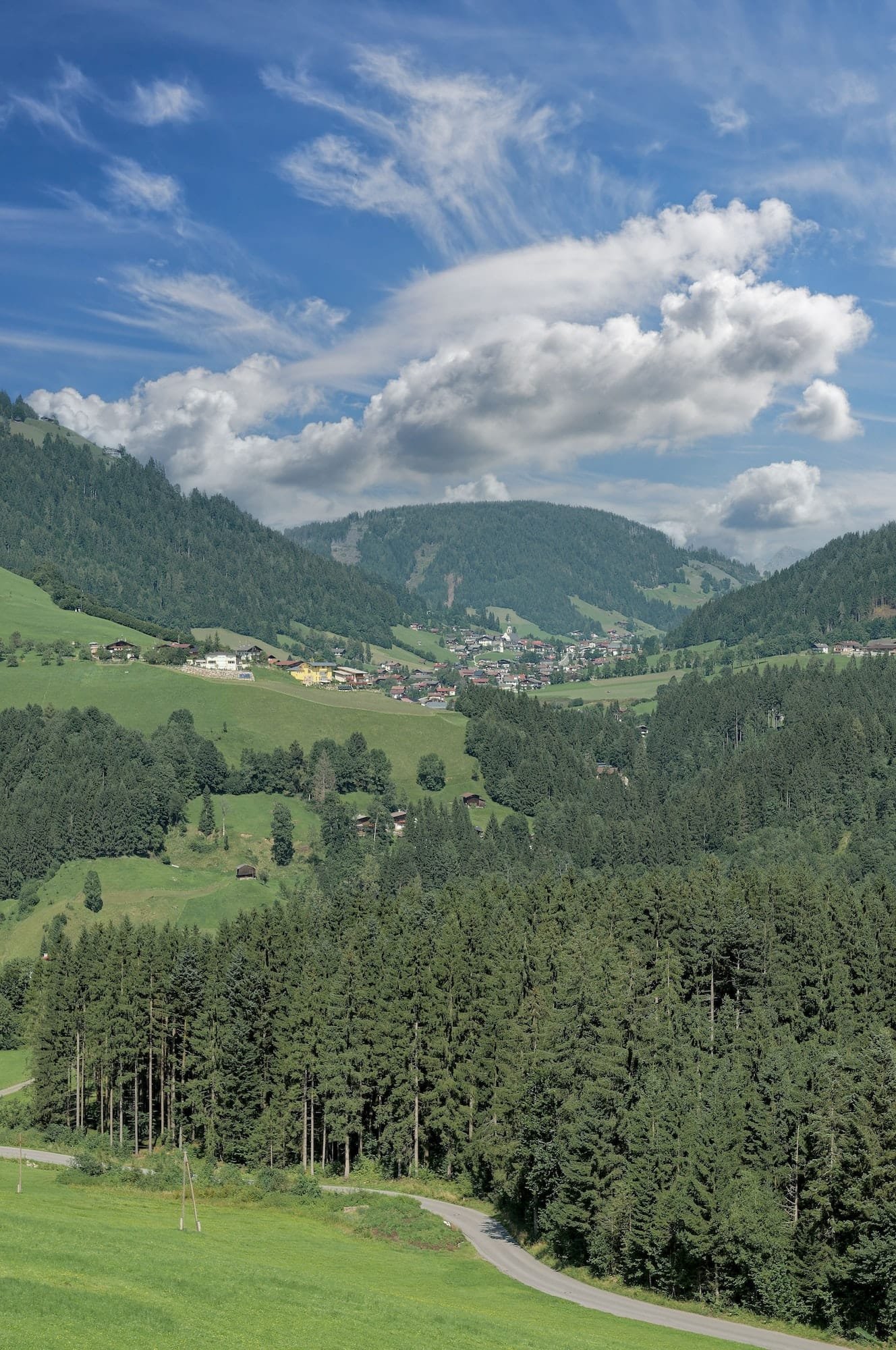 Wildschoenau Valley and Village of Oberau,Tirol,Austria