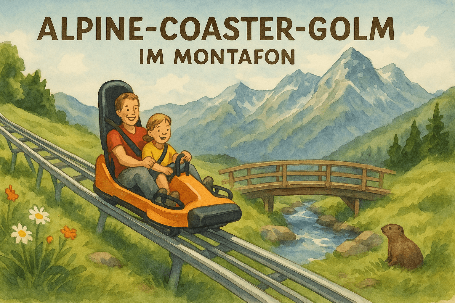 Familie auf dem Alpine-Coaster im Montafon