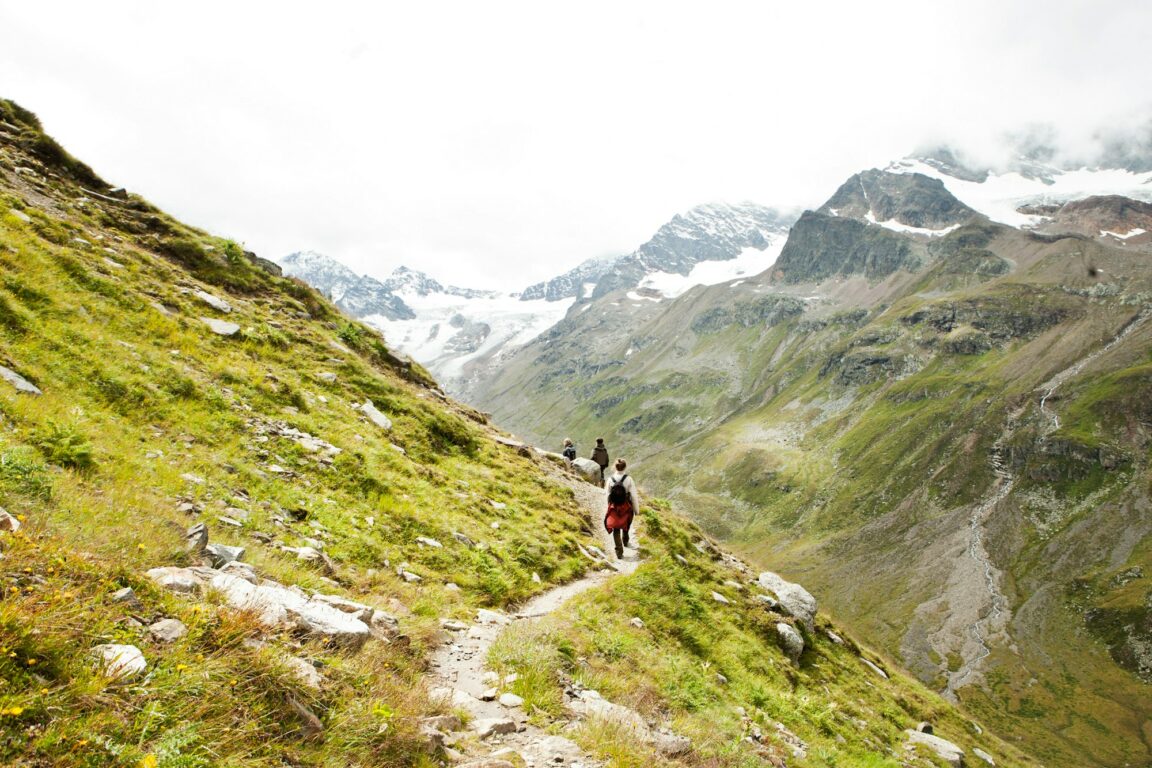 Family hiking in Alps, Tirol, Austria