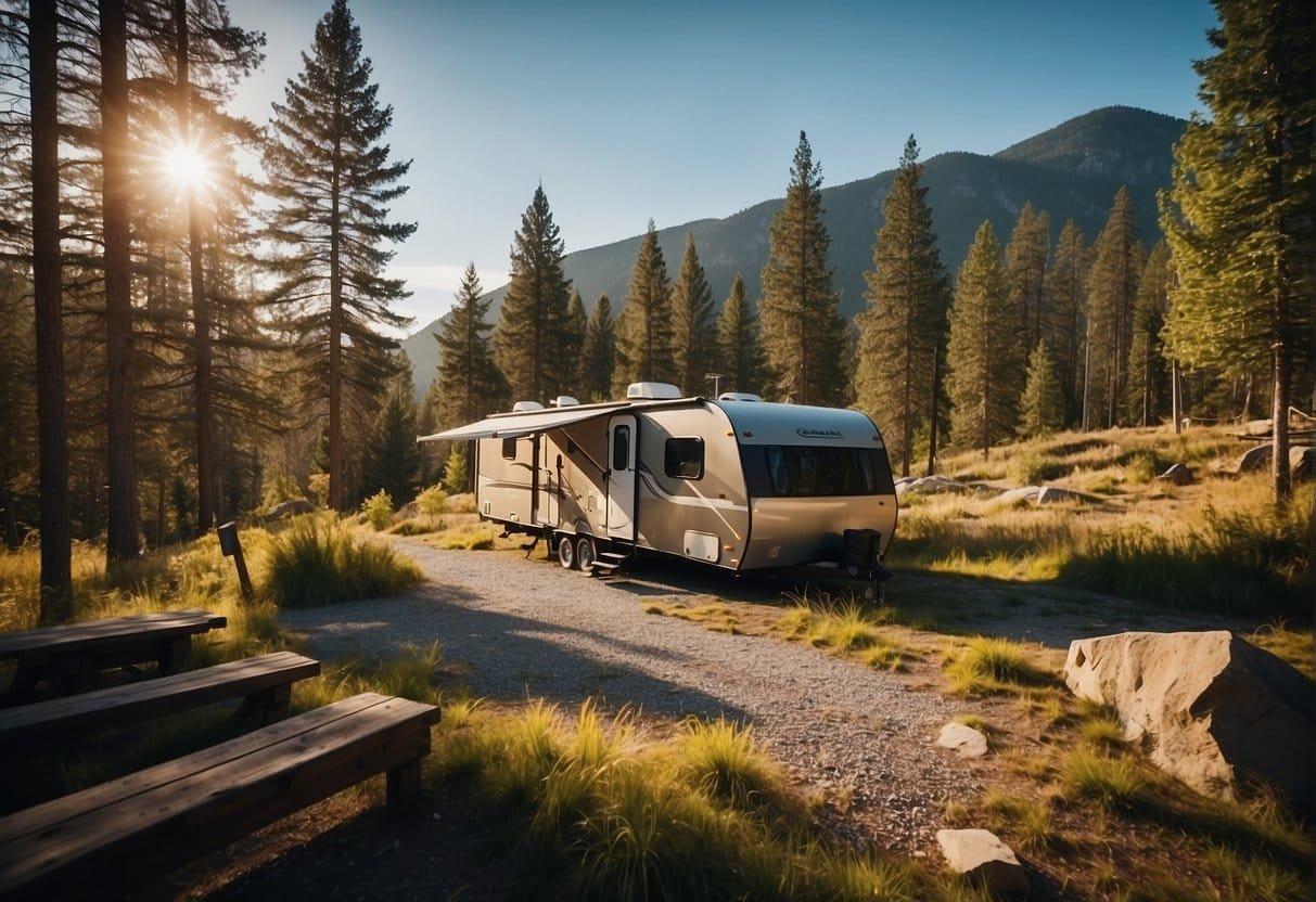 Create sustainable travel routes for mobile home tourists, showcasing eco-friendly campgrounds and scenic destinations