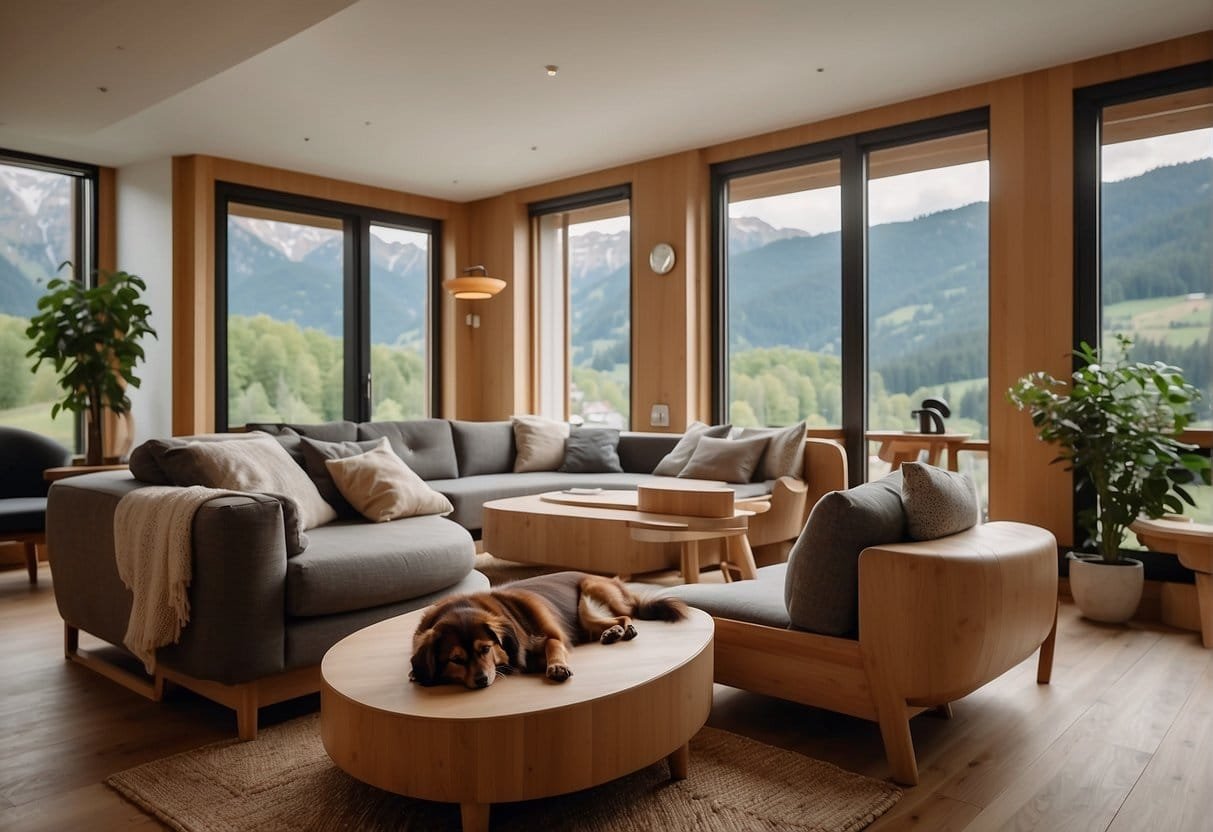 A spacious, dog-friendly room in a cozy Austrian Bio Hotel, with pet amenities and lush surroundings for a perfect holiday