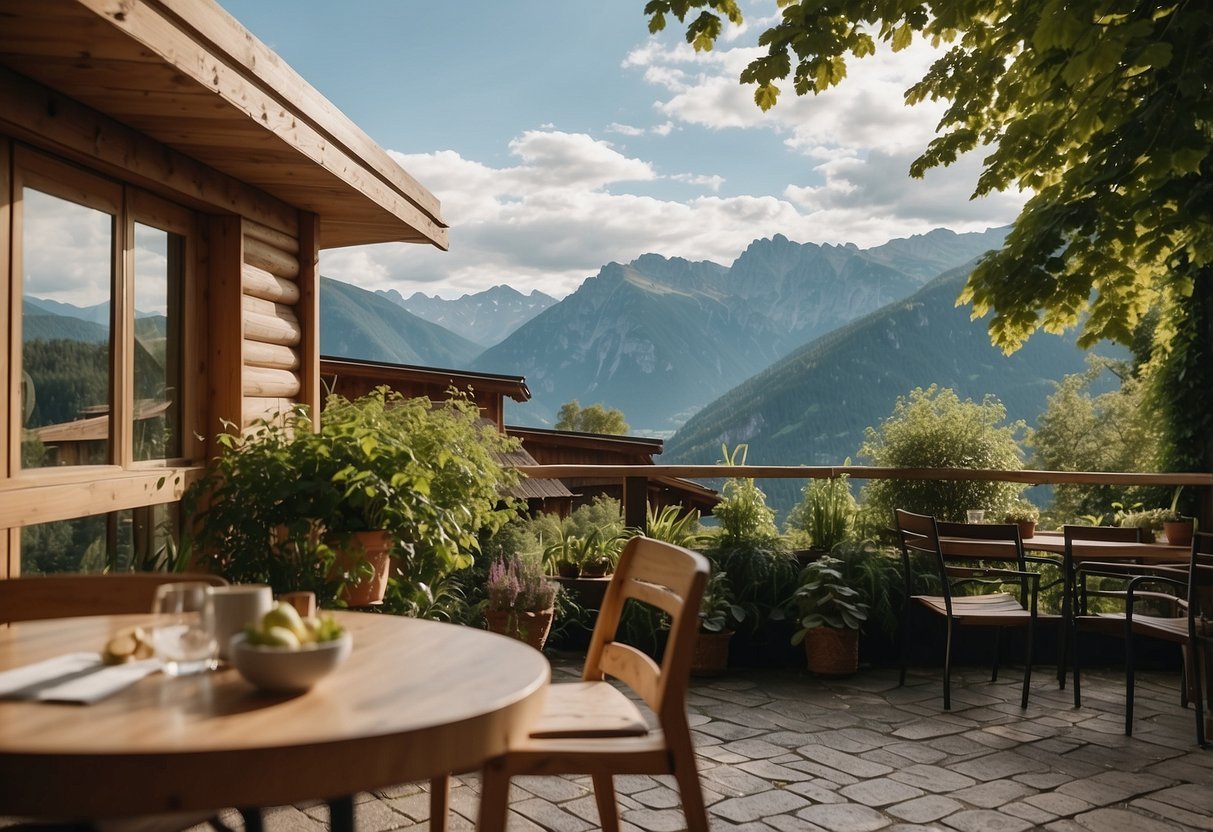 A serene vegan bio hotel in Austria with organic cuisine offers a tranquil setting surrounded by lush greenery and mountain views