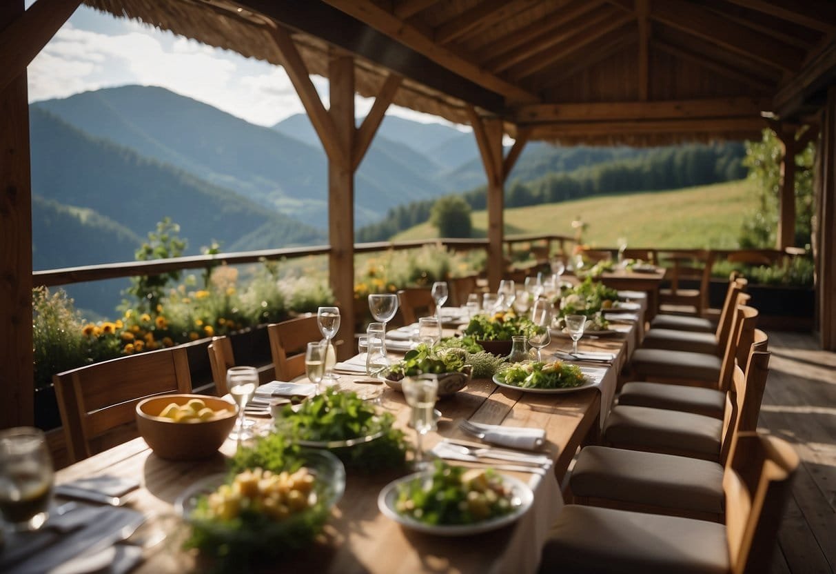 A scenic view of a bio hotel in Austria, showcasing its organic cuisine and special offerings that cater to dietary intolerances