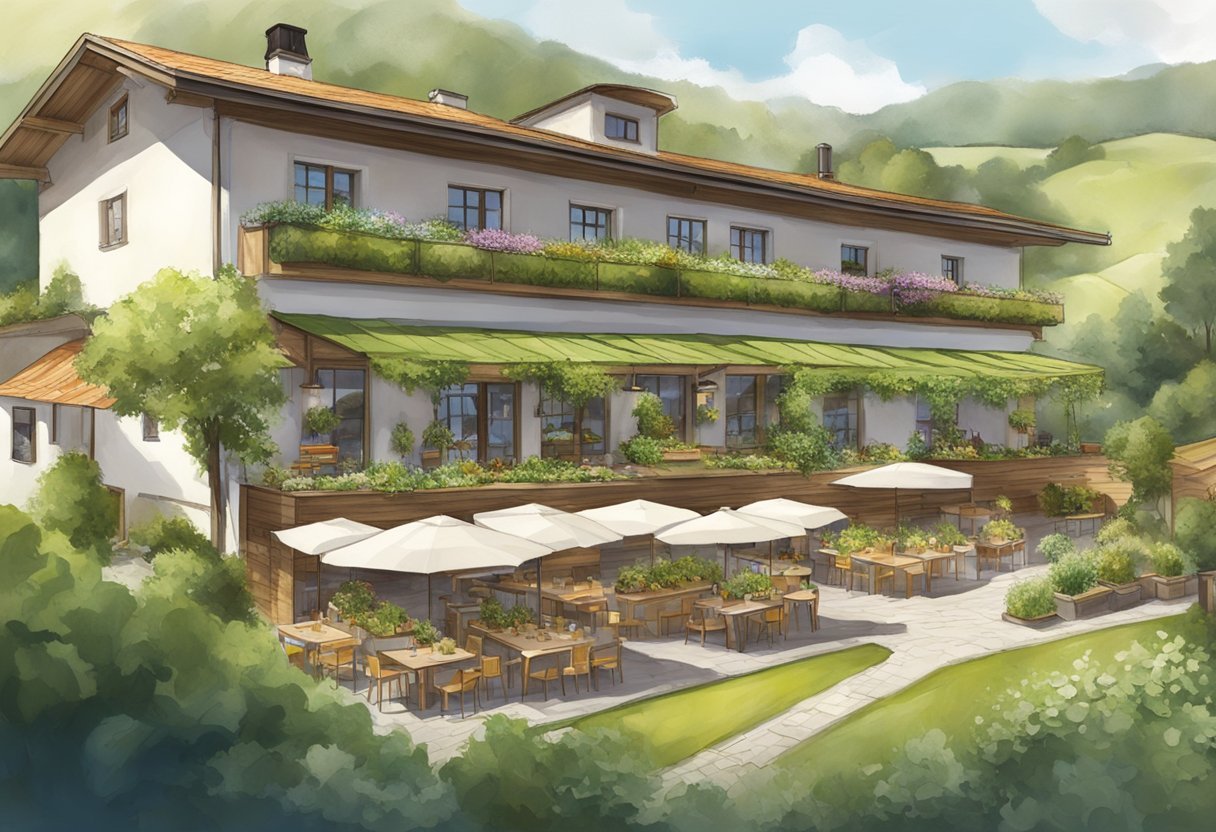 A serene, eco-friendly restaurant with organic produce and sustainable hotels in Austria