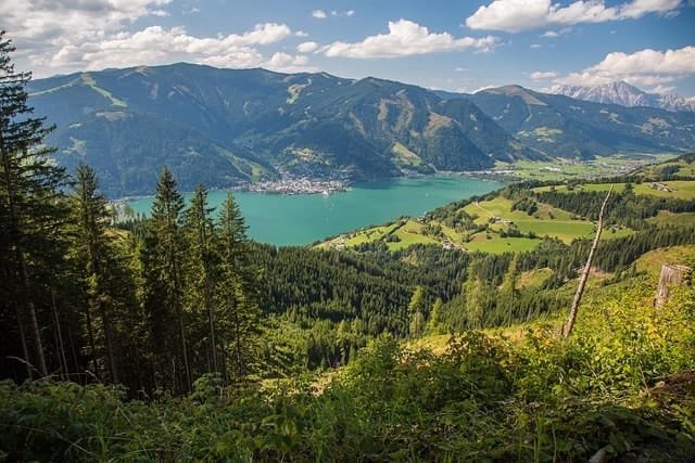 lake, mountains, zell am see