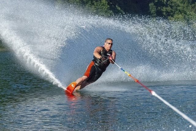 sport, waterskiër, water skiing